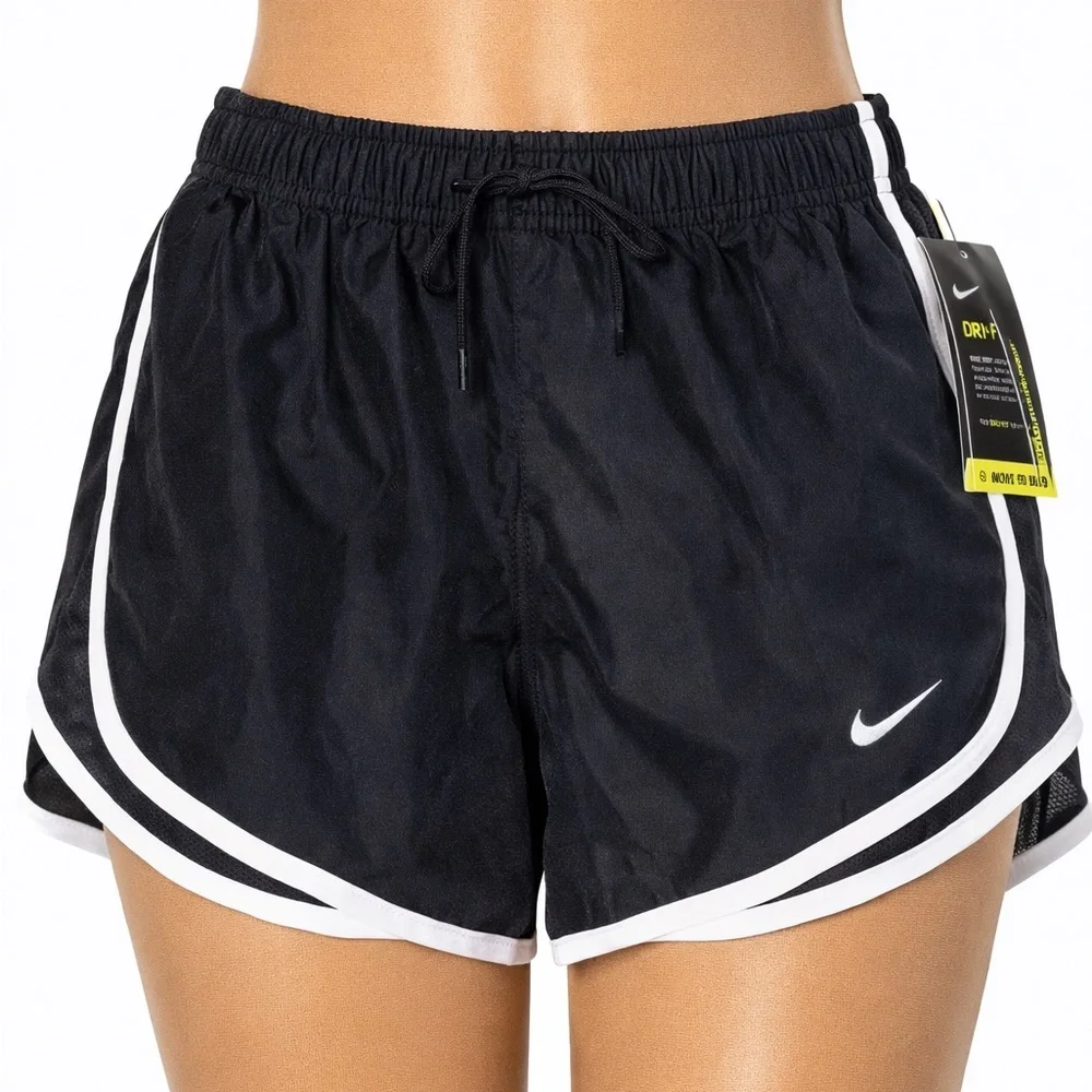 Nike Tempo Dri-FIT Running Shorts Womens Small Black‎ Lined Drawstring